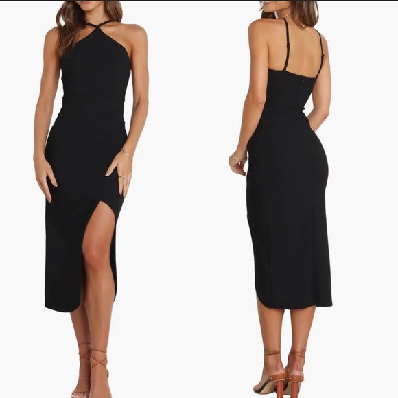 Petal & Pup Dresses & Skirts - NWOT Petal & Pup Sasha Black Halter black Midi Dress 8